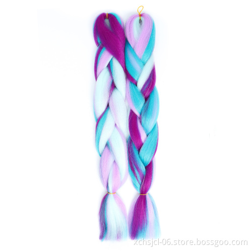 Wholesale Braiding Hair Mix Rainbow Braids Synthetic Jumbo Braids Hair Extension for Women